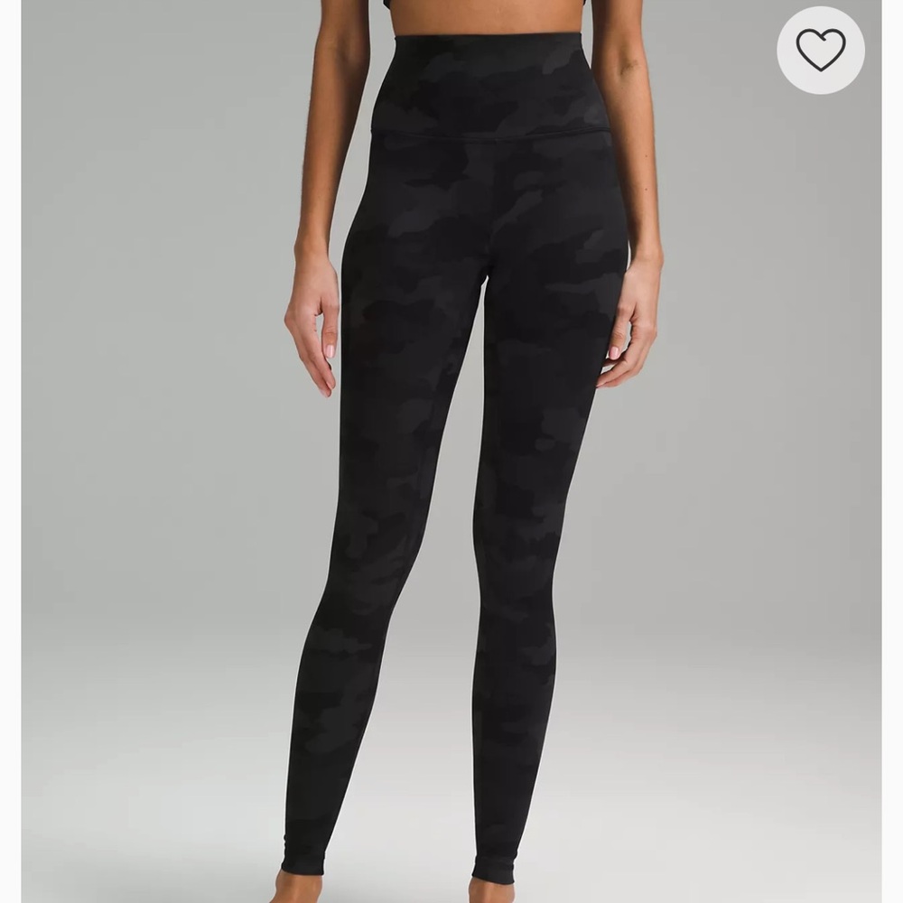 Lululemon Align High-Rise 28” Black Camo Leggings Size 14